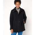 DENIM & CO. Women's Fleece Bonded Sherpa Jacket XL Petite Black NWOT
