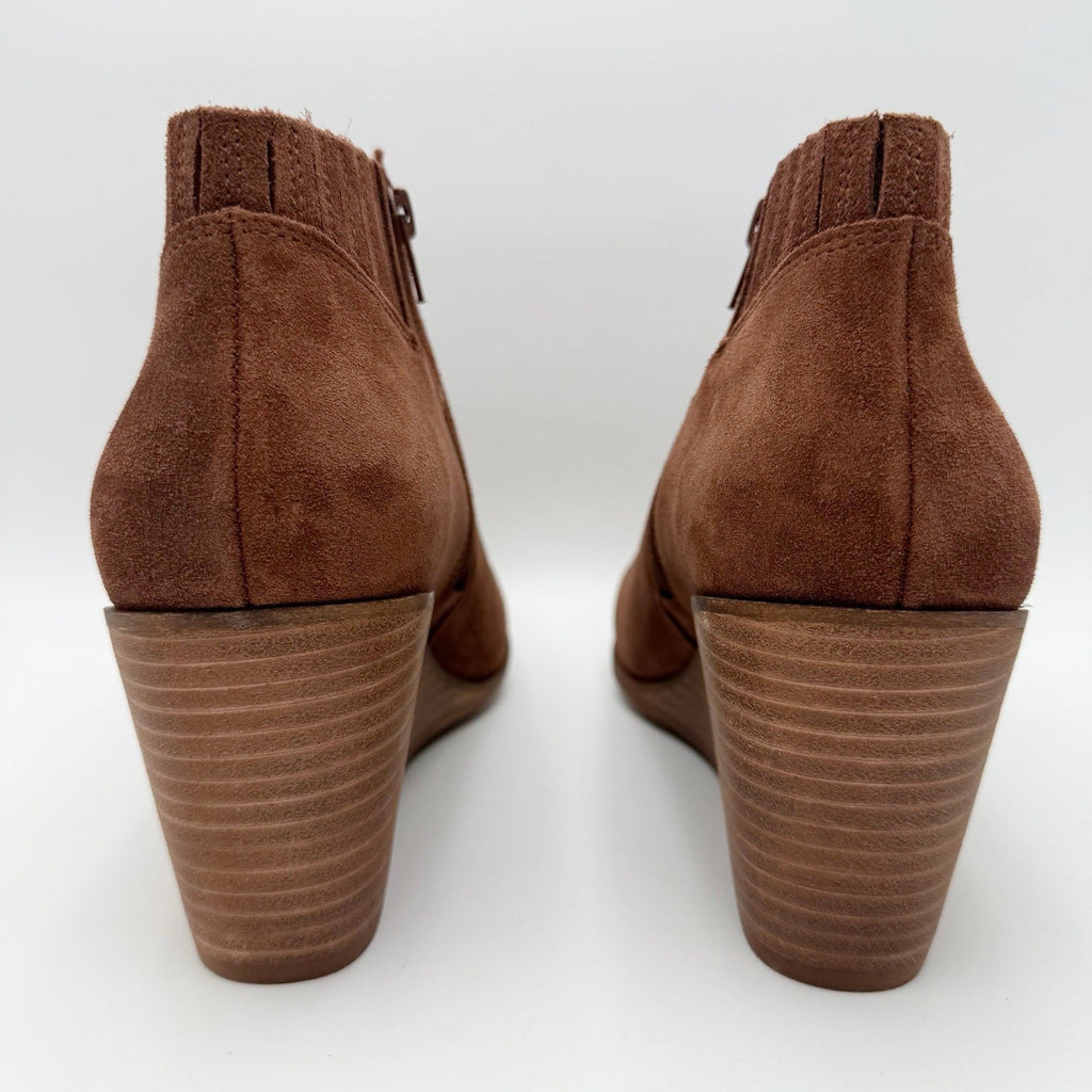 Lucky Brand Womens Zorla Wedge Ankle Bootie Size 11 M Brown Suede NWOB