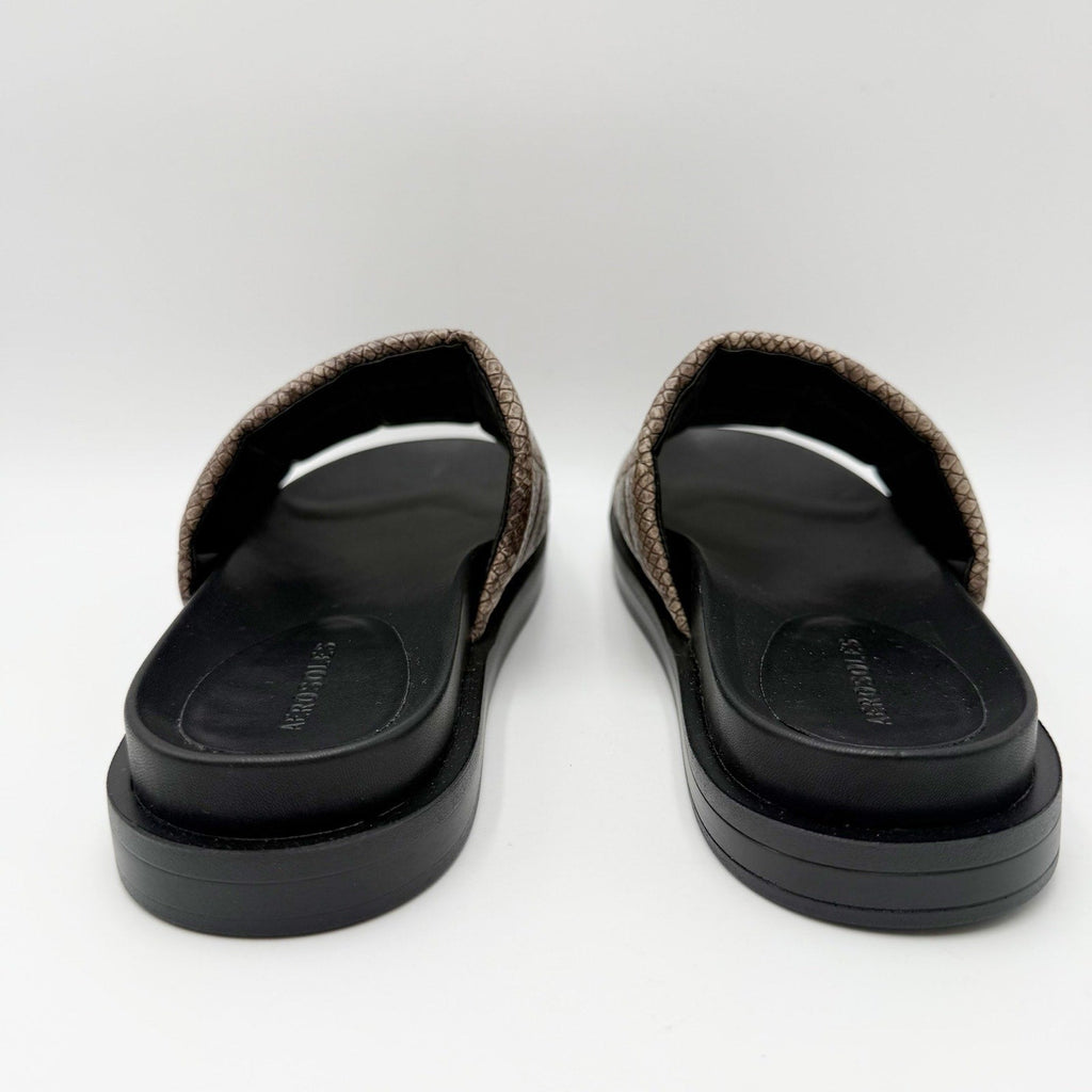 Aerosoles Womens Leila Slide Sandals Size 8.5 M Grey Snake Quilted NWOB