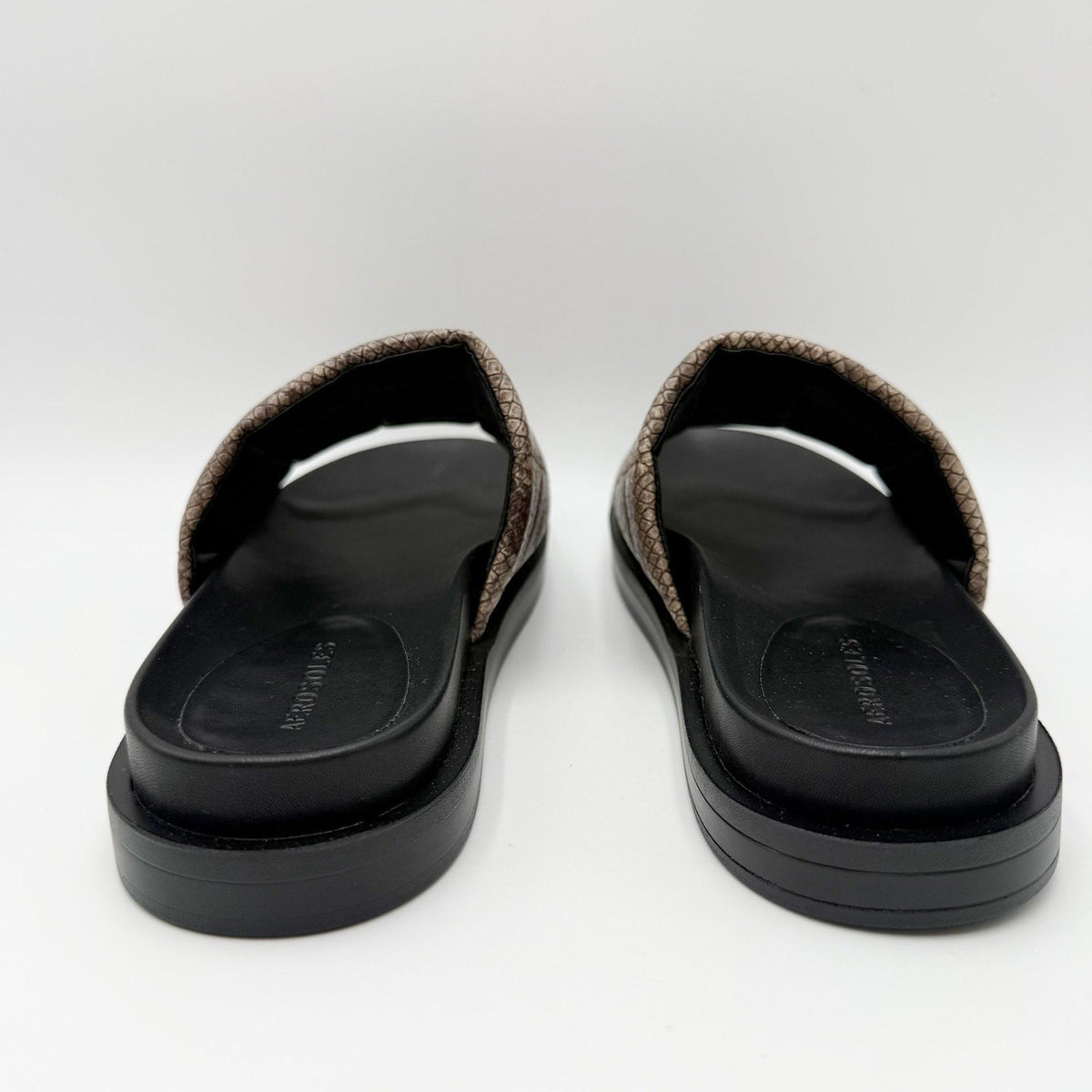 Aerosoles Womens Leila Slide Sandals Size 8.5 M Grey Snake Quilted NWOB