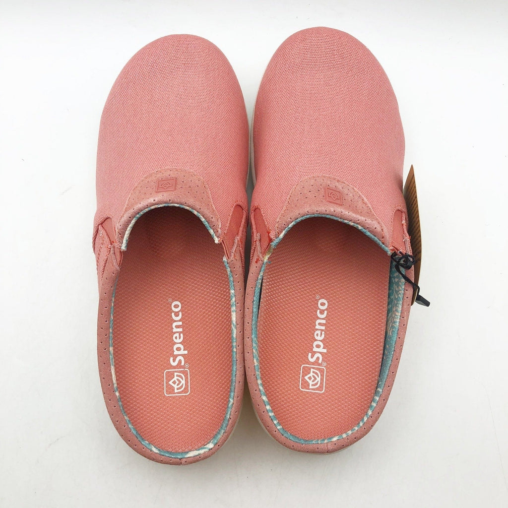 Spenco Womens SIESTA NUEVO Casual Slides Size 7.5 Pink Canvas Slip On Shoes NIB