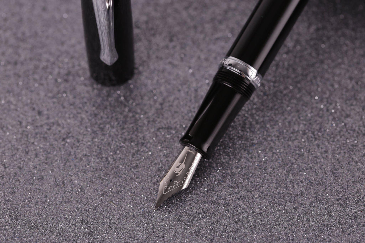 Nahvalur (Narwhal) Fountain Pen - Original Black+ Leather Pen Sleeve