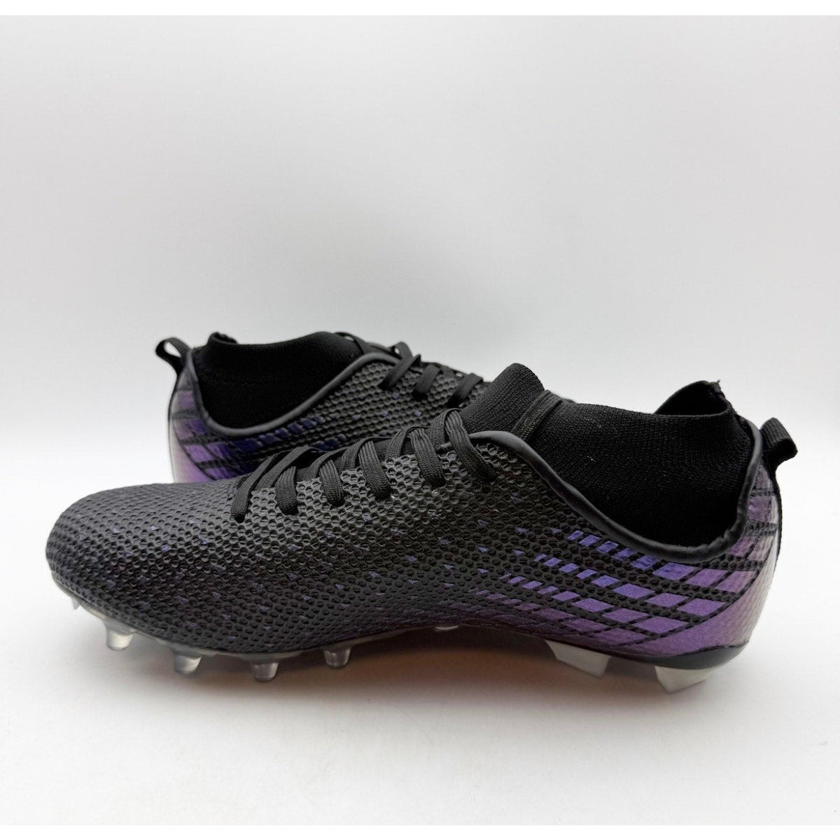 Riddell Mens Podium Mid Football Cleats Size 7 D Black Purple Athletic NWOB