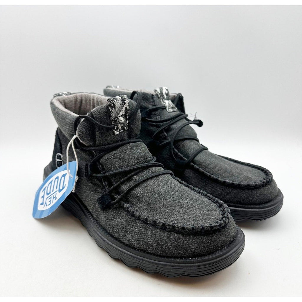 Hey Dude Womens Reyes Ankle Boots Size 8 EU 39 Black Gray NIB