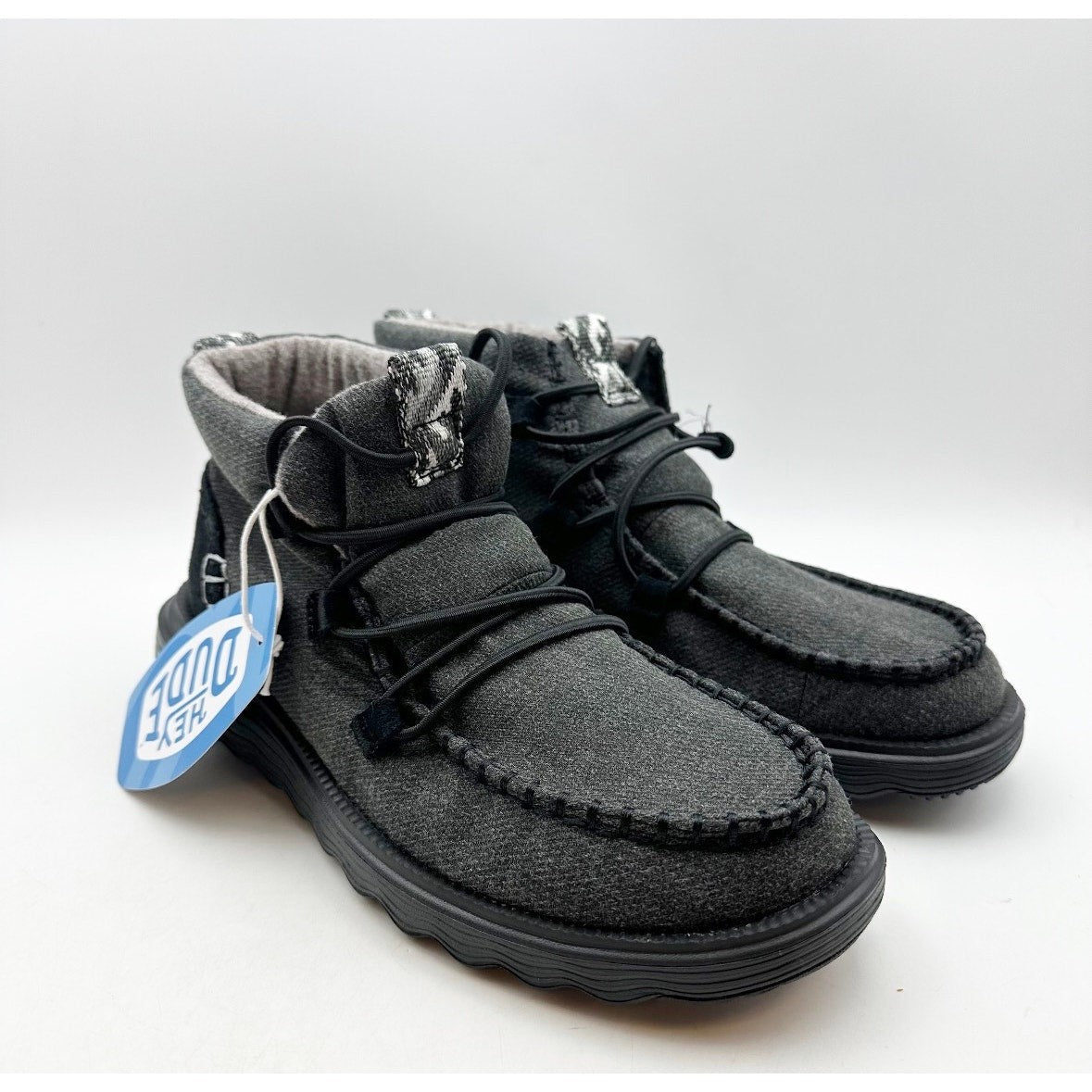 Hey Dude Womens Reyes Ankle Boots Size 8 EU 39 Black Gray NIB