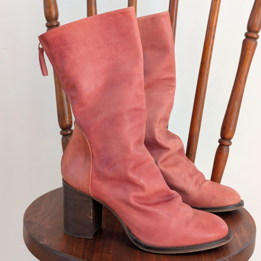 Free People Elle Block Heel Boots Leather - 9