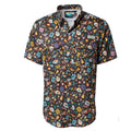 MAGELLAN Mens Dia De Los Muertos Fishing Shirt LARGE Black Short Sleeve NWOT