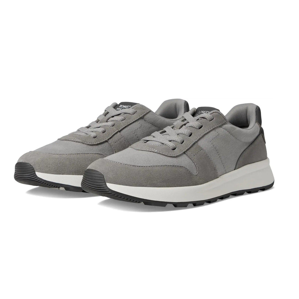 Toms Mens TRVL LITE Retro Runner Sneakers Size 10 Drizzle Grey Suede Twill NIB