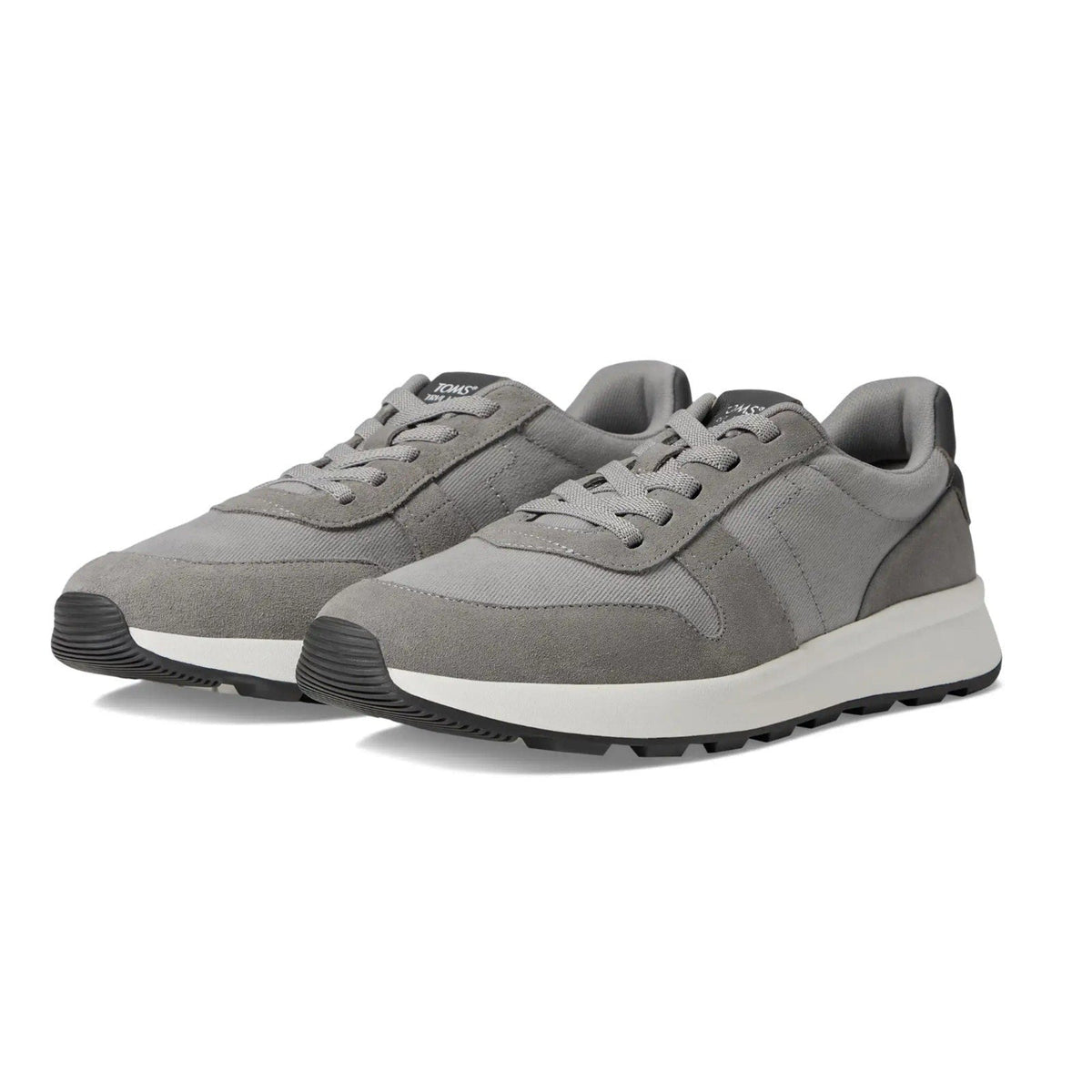 Toms Mens TRVL LITE Retro Runner Sneakers Size 10 Drizzle Grey Suede Twill NIB