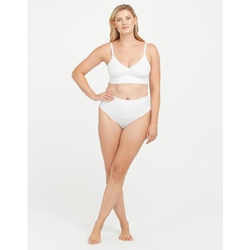 SPANX Women's Cotton Control Thong Medium White Tummy Shaping 40052R NWT
