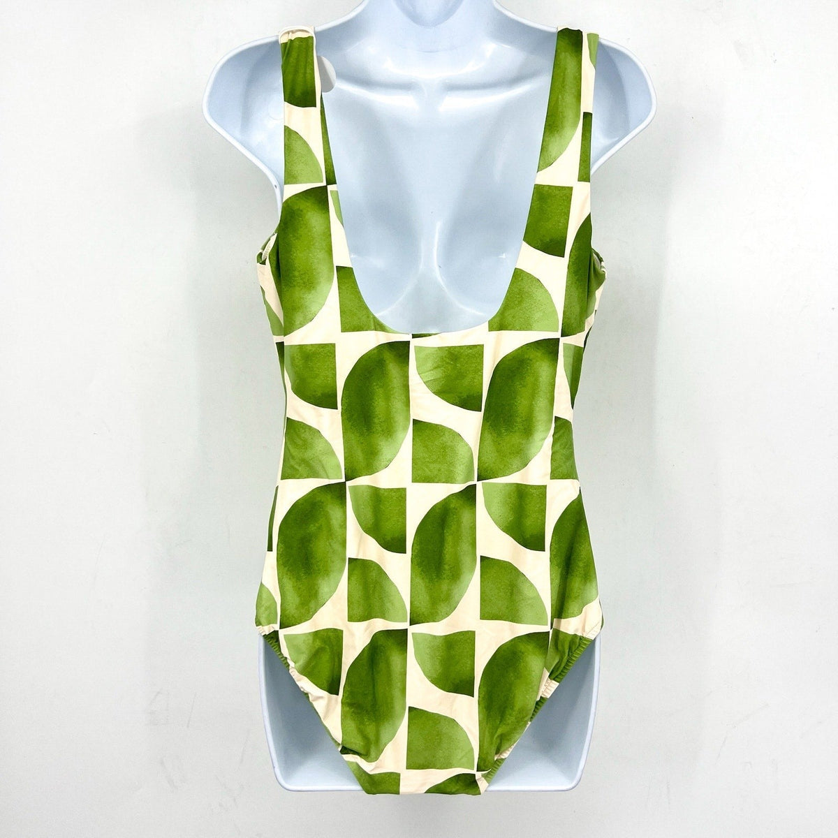 Seafolly Women's Sunray One Piece Swimsuit Size 12 DD Sage Green Geometric NWT
