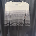 Nine West LS Stripe Ribbed SWEATERS M