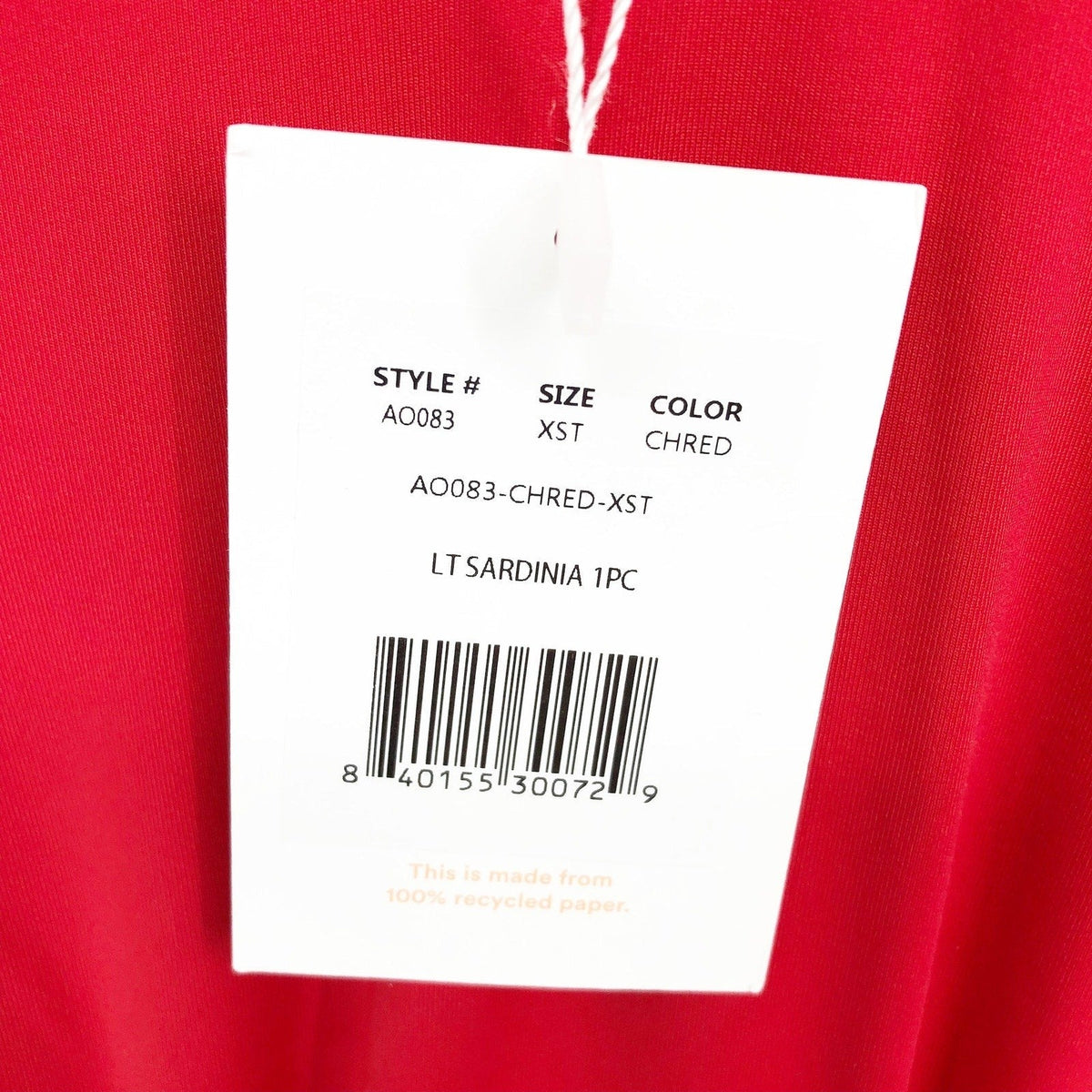 ANDIE SWIM Sardinia Long Torso One Piece XS Tall Cherry Red Plunge V-Neck