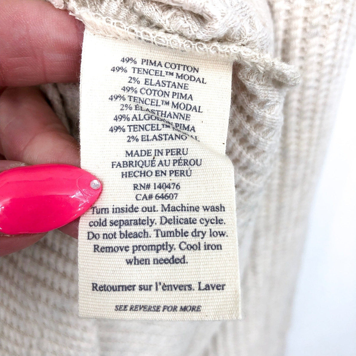 FAHERTY Women's Legend Waffle Layering Crew Shirt Small Oatmeal Cream NWT