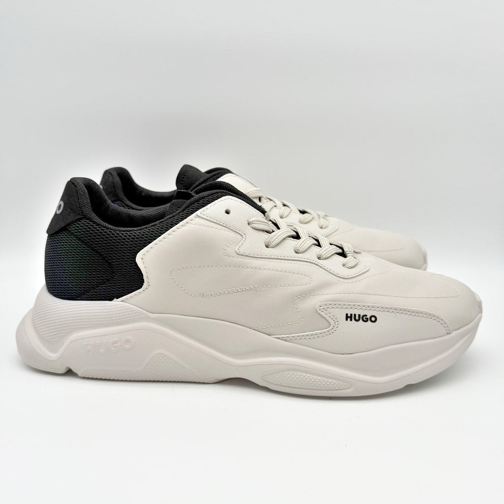 HUGO Mens Leon Casual Sneakers Size 12 EU 45 Light Grey White Hugo Boss NIB