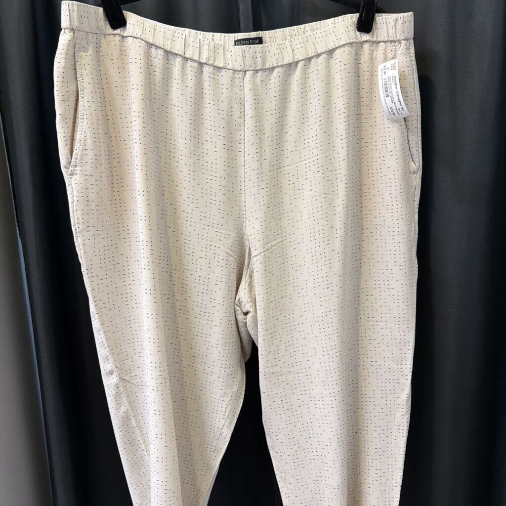 Eileen Fisher Dots Lines Micro Print Stretch PANTS XL