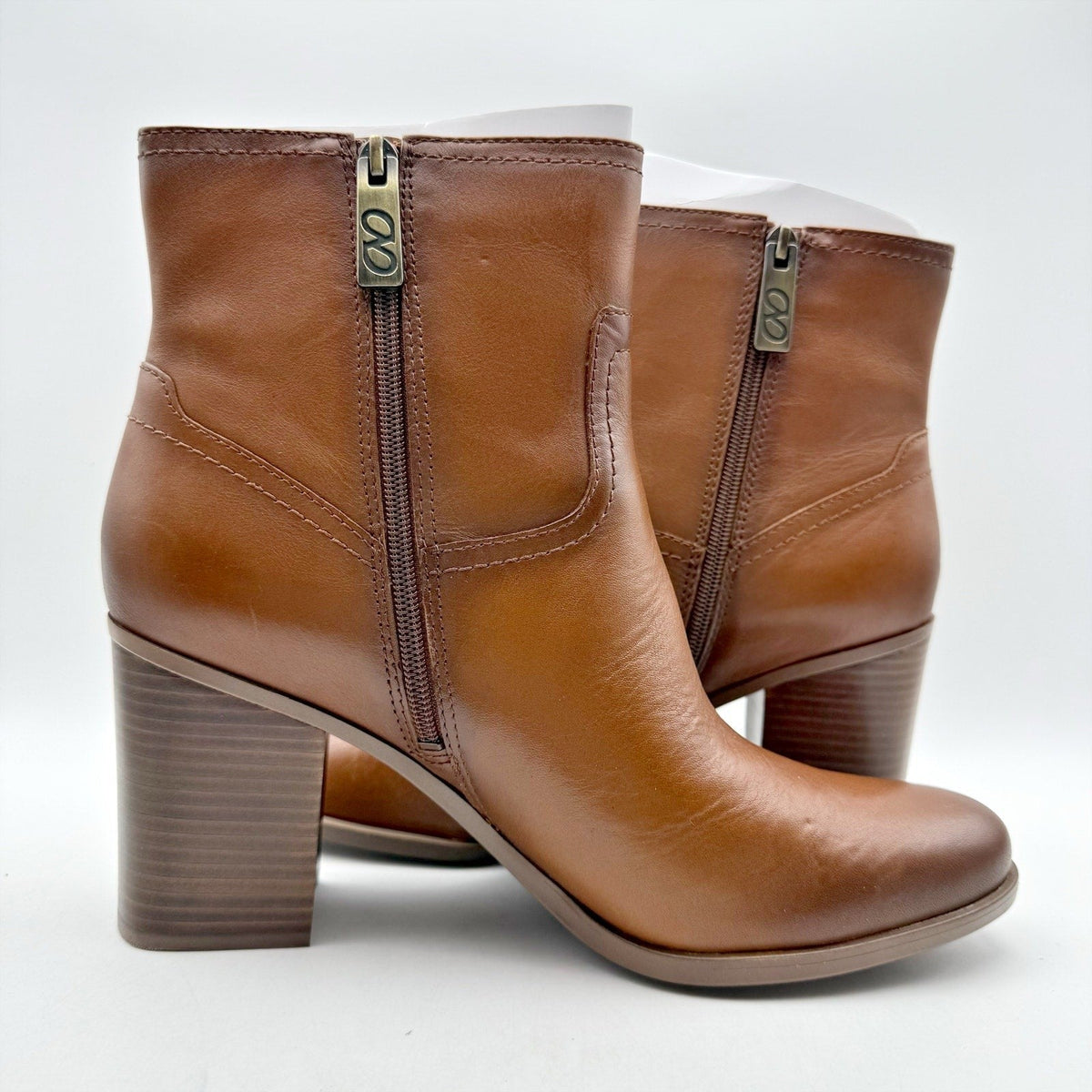 Naturalizer Kalina Ankle Bootie Size 7 Wide EU 37 Cider Spice Brown Leather NIB