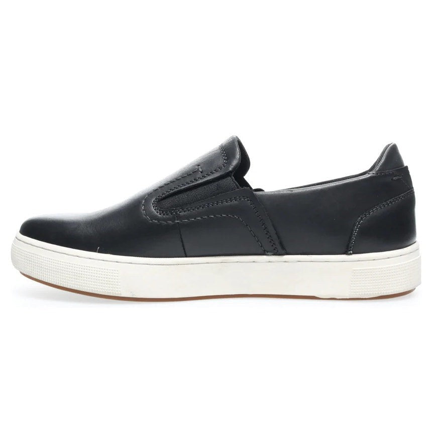 Propet Mens Kedrick Sneakers US 9.5 EEE Black White Leather Slip On NWOB
