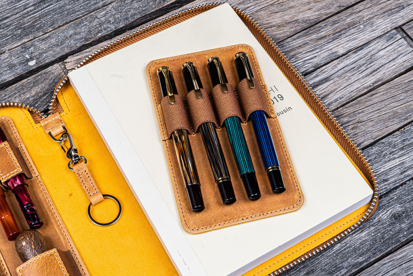 Leather Zippered A5 Leuchtturm1917 Notebook Folio - Crazy Horse Honey Ochre