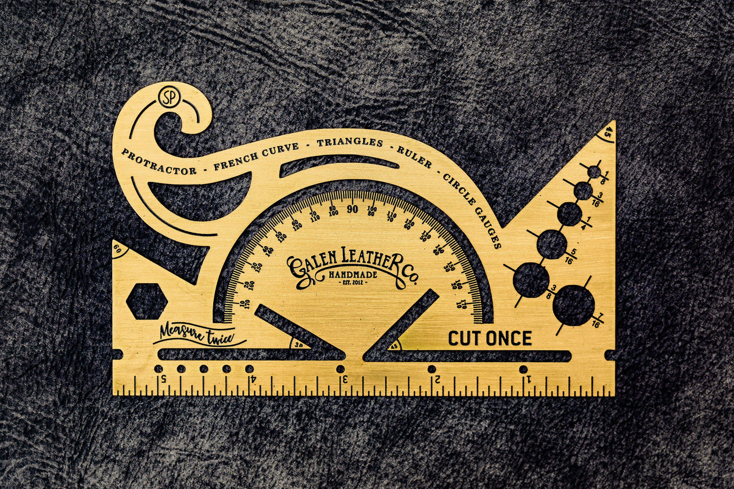 Vintage Inspired Brass Combine Tool - Protractor - 5.5 inches