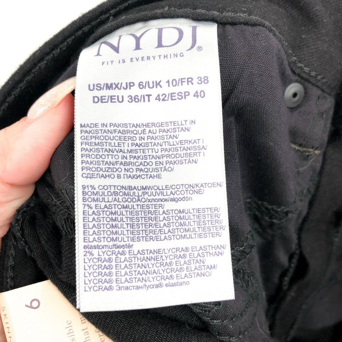 NYDJ Women's Ami Skinny Jeans Size 6 Black High Rise Lift Tuck Technology NWT