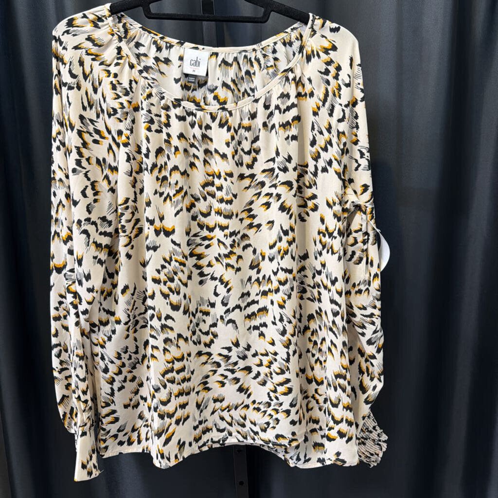 Cabi L/S Leopard Print TOPS Medium