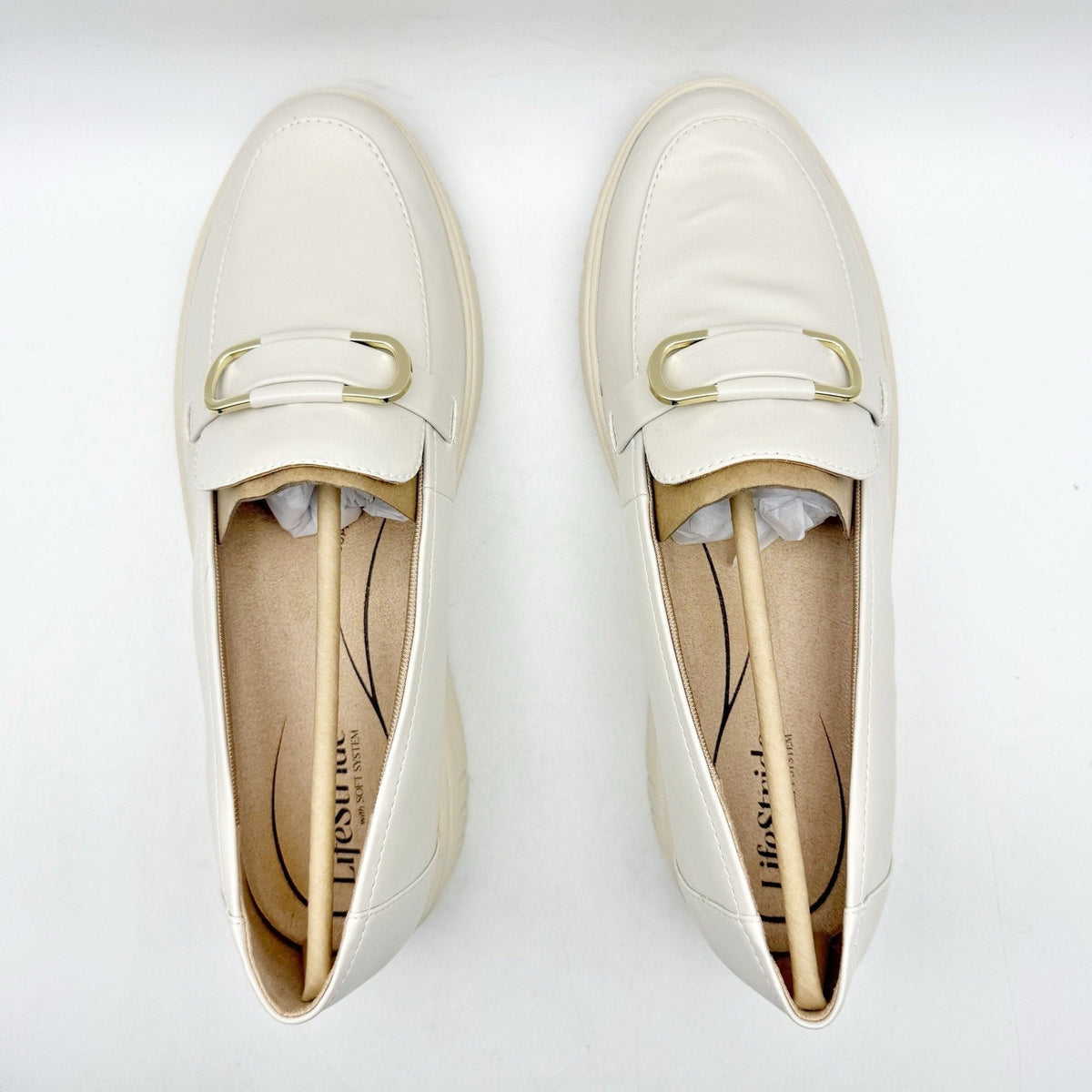 LifeStride Womens Genevabit Loafers Size 11 M EU 42 Bone Off White NIB