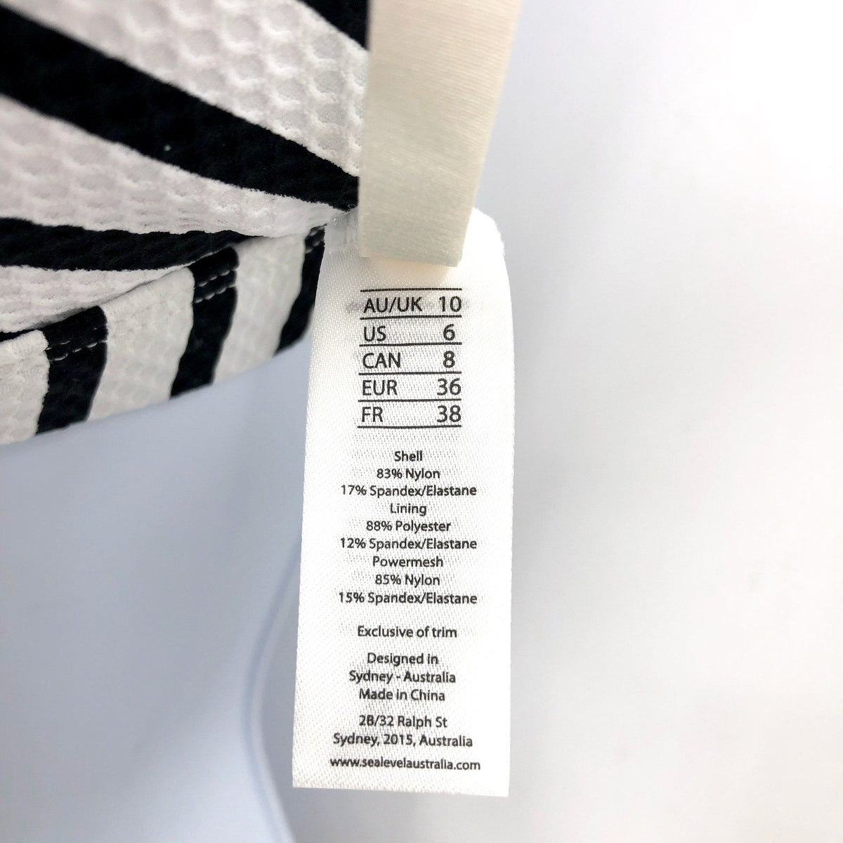 SEA LEVEL SWIM Amalfi Longline Top Bottom Bikini Size 6 Black White Striped NWT