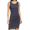 TREASURE & BOND Ruched Jersey Tank Dress XS Gray Blue Sleeveless NWT