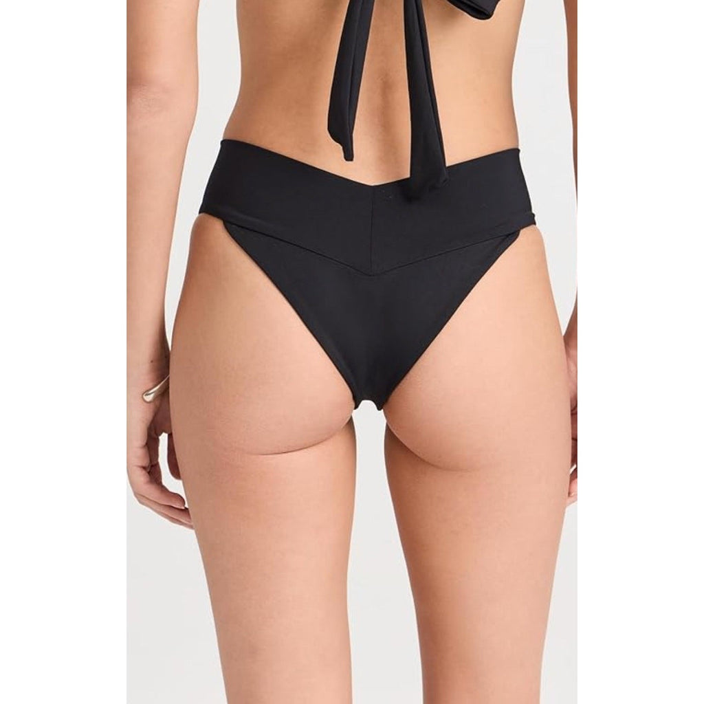 L*SPACE Women's Quinn Classic Bikini Bottom XS Black V Front NWT