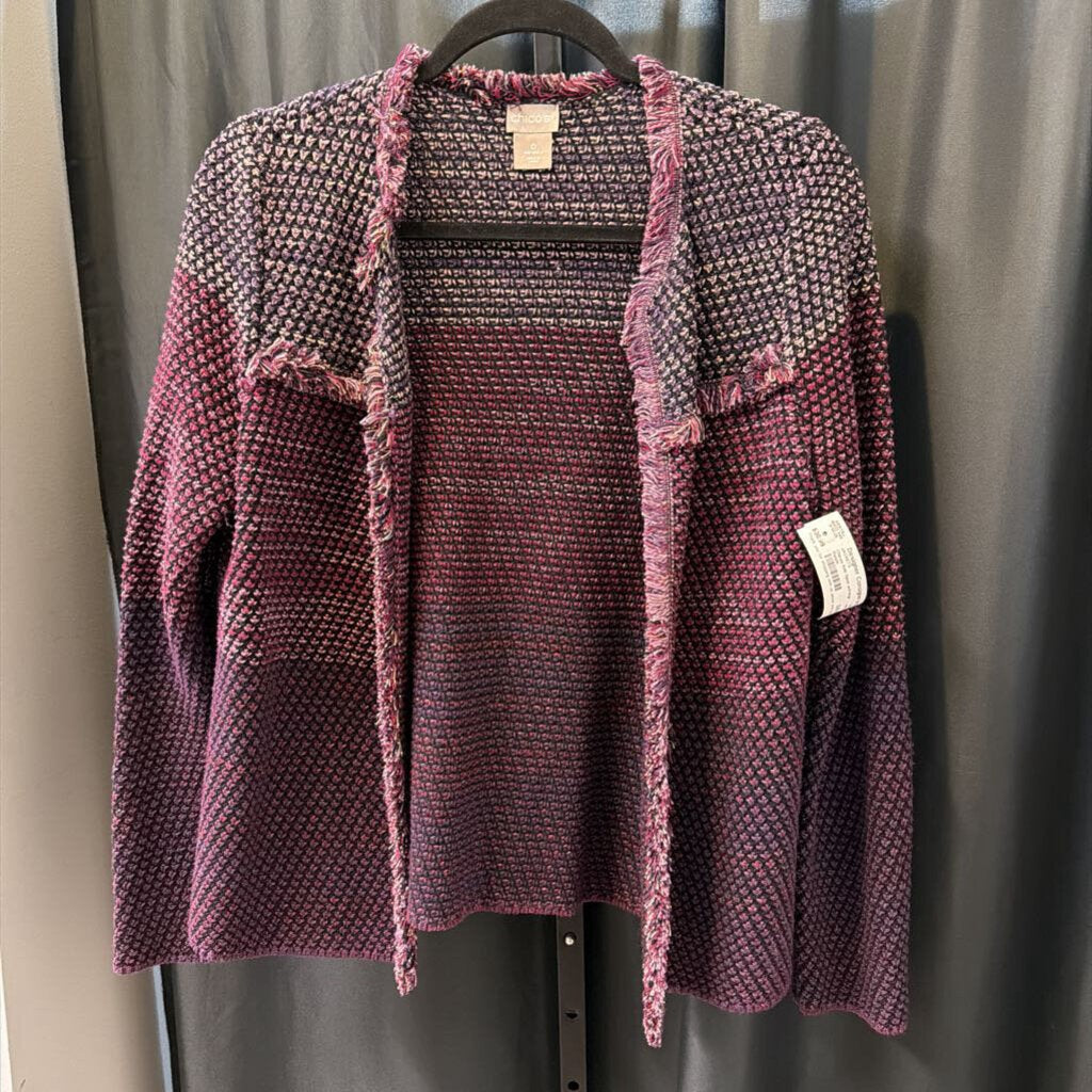 Chicos Knit Open w/Fringe JACKETS 0