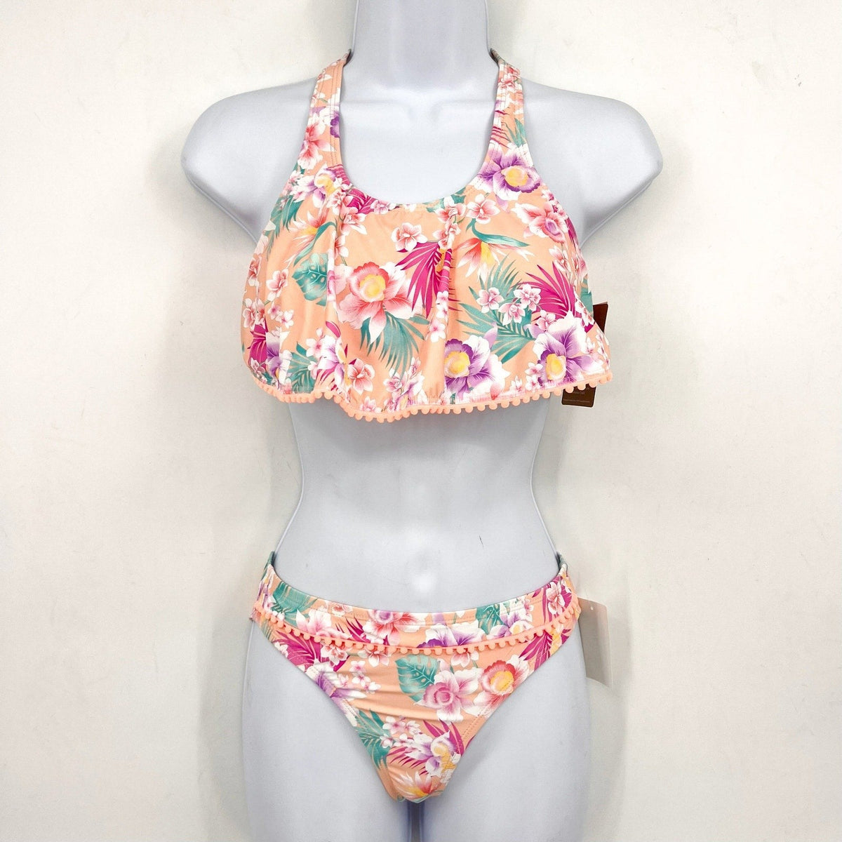HOBIE Girls Bikini Top & Bottom Set Size 12 Pink Honolulu Honey NWT