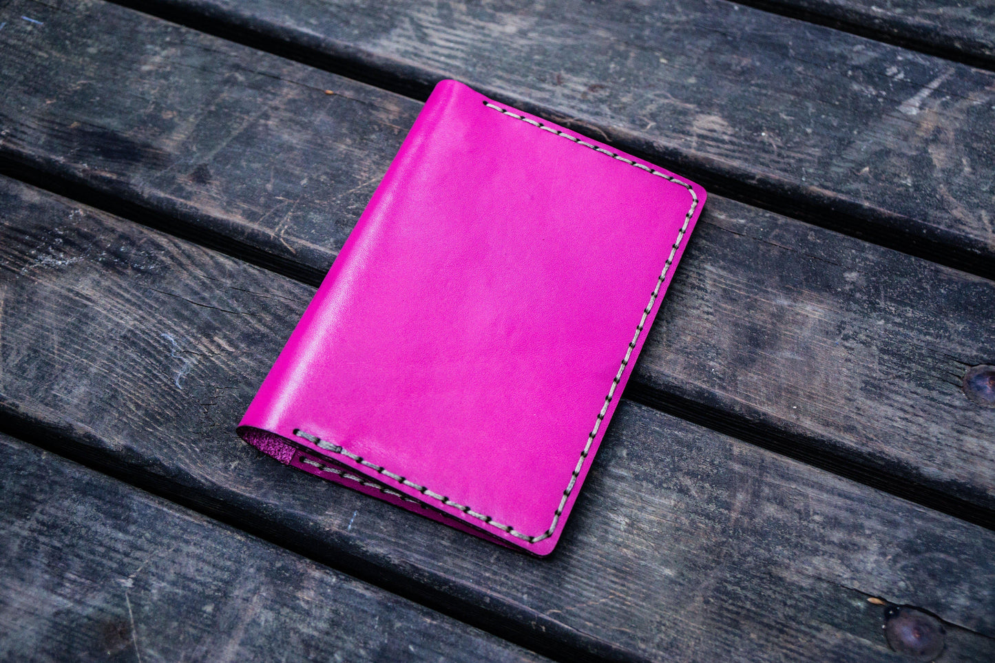 No.44 Personalized Leather Field Notes Cover - Pink