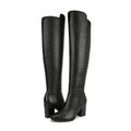Naturalizer Womens Kyrie Knee High Boots Size 7 M Wide Calf Black Leather NIB