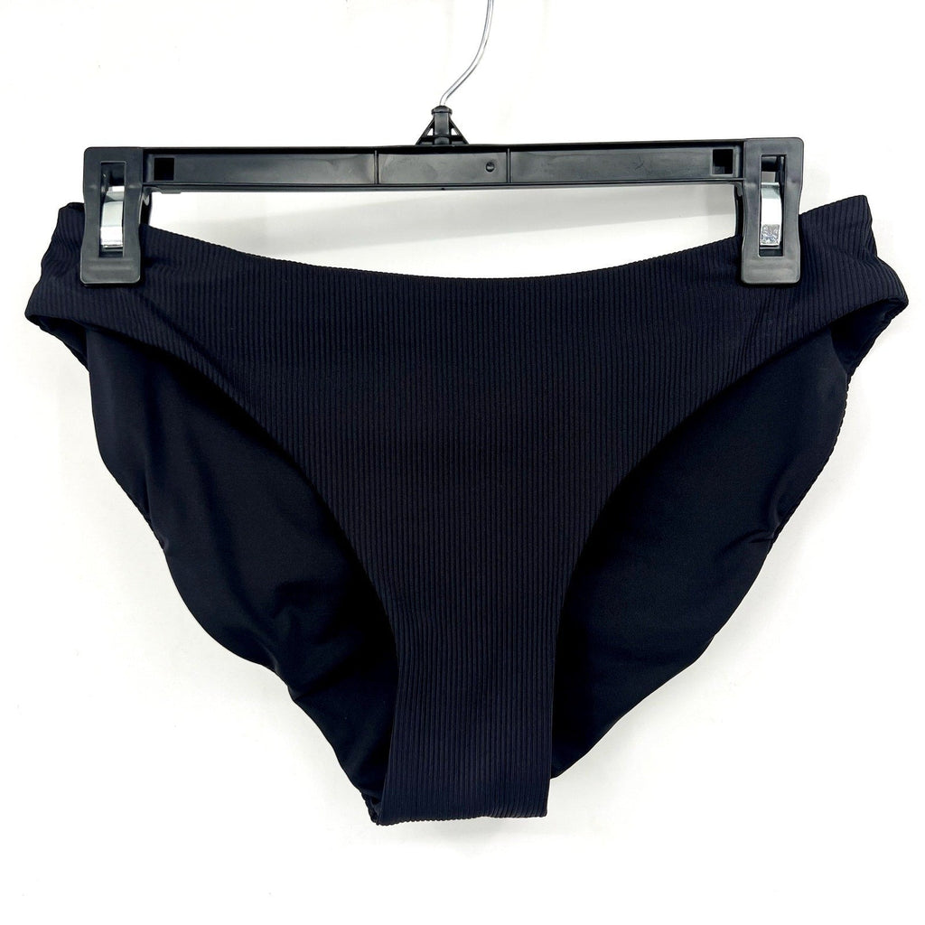 BECCA Women's Modern Edge Shirred American Bikini Bottom Medium Black NWT