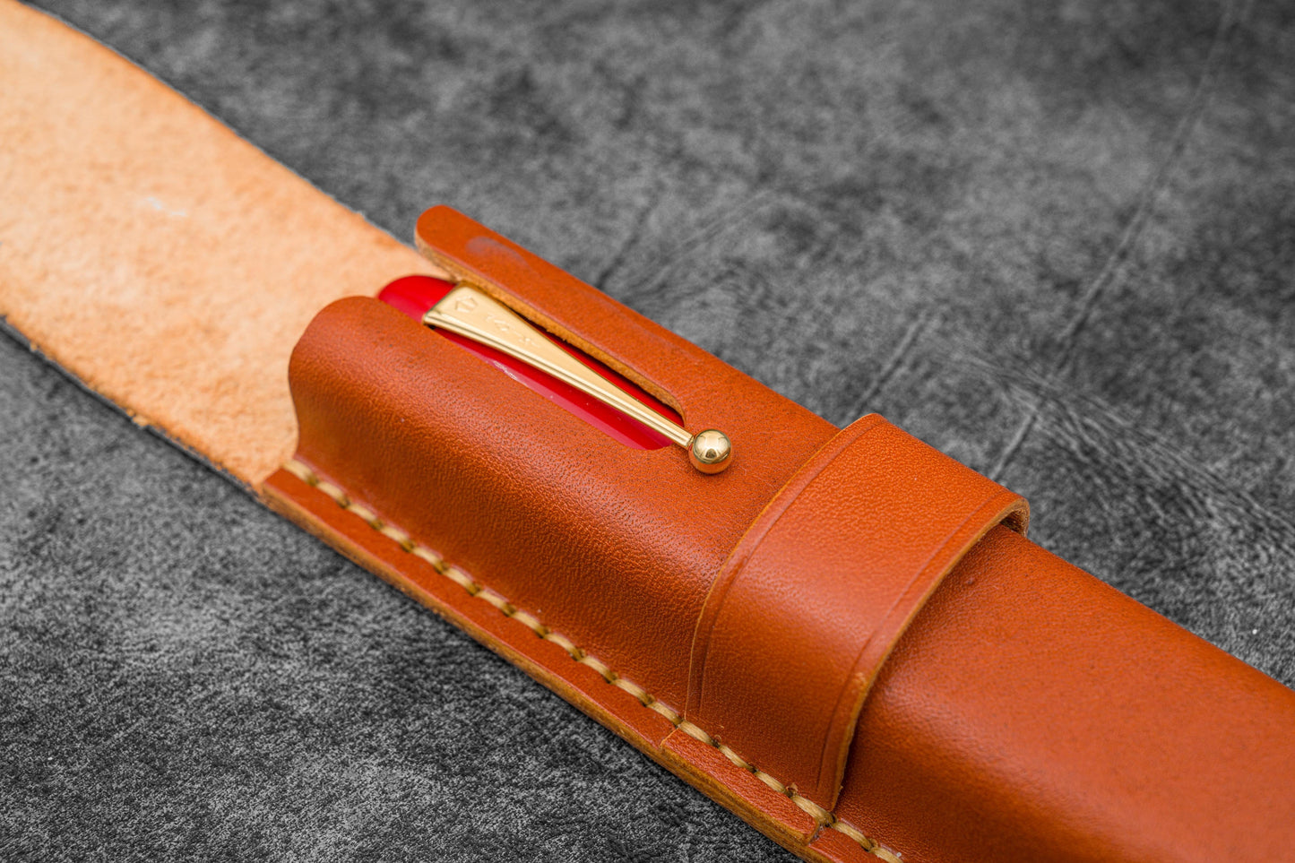 Leather Flap Pen Case - For Oversized Pens & Namiki Emperor