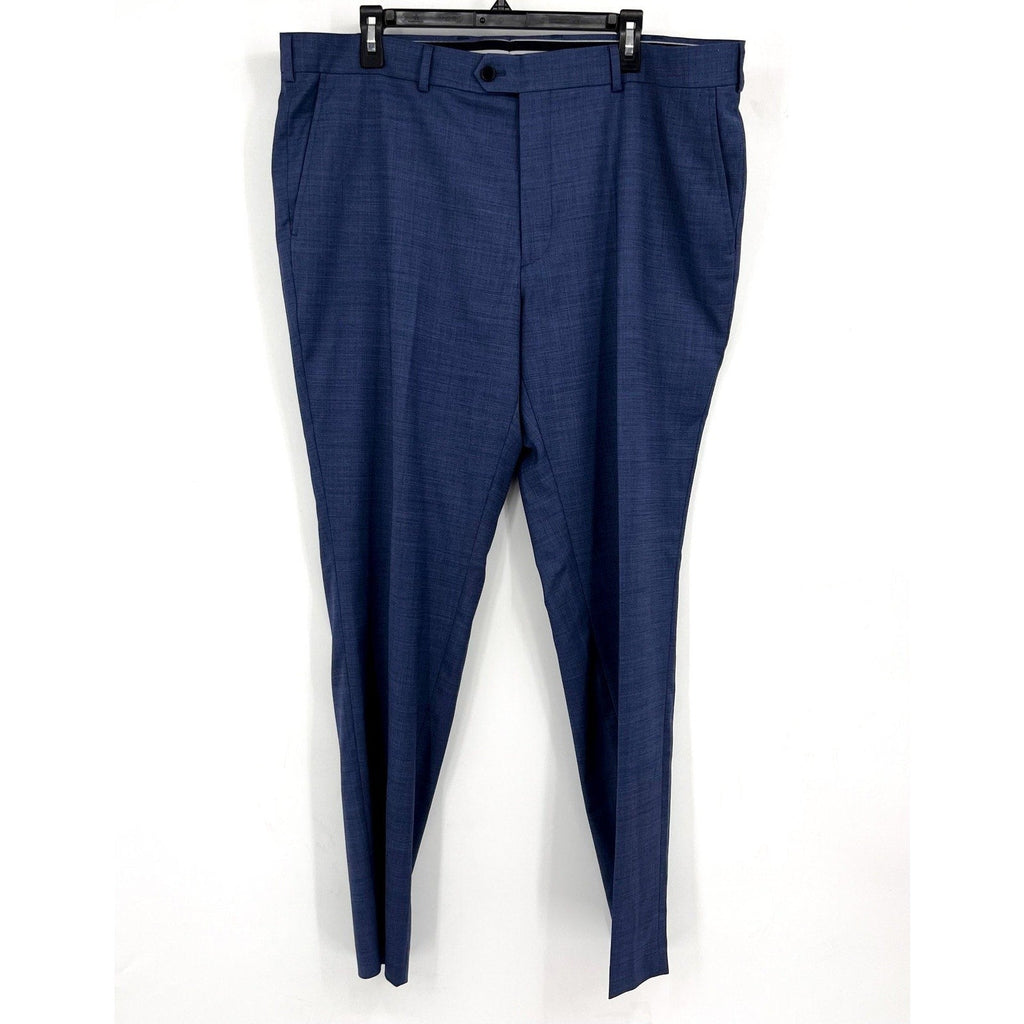 PENGUIN Men's Osman Wool Blend Dress Pants 40x32 Steel Blue Flat Front NWOT