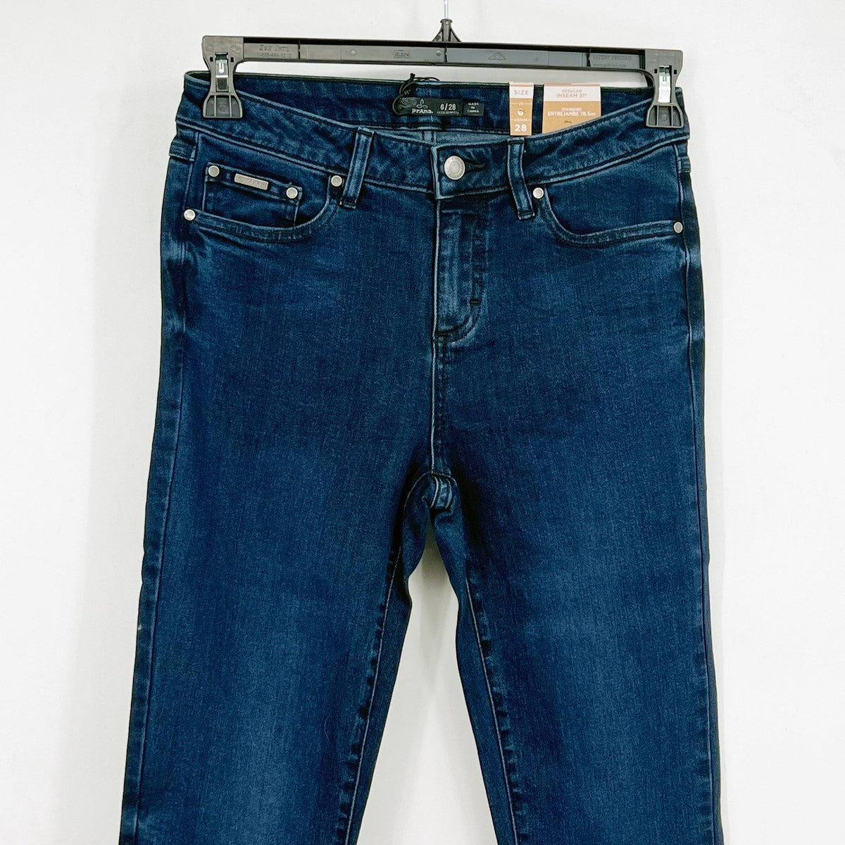 Prana Womens Sienna Skinny Jeans 28x31 US 6 Deep Blue Stretch Denim Mid Rise NWT
