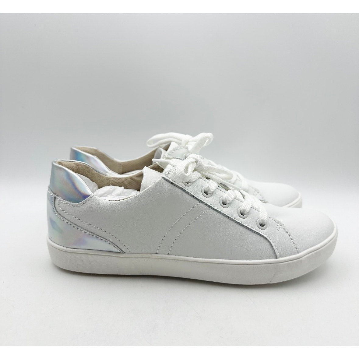 Naturalizer Women's Morrison Casual Sneakers Size 9 M White Silver Leather NIB