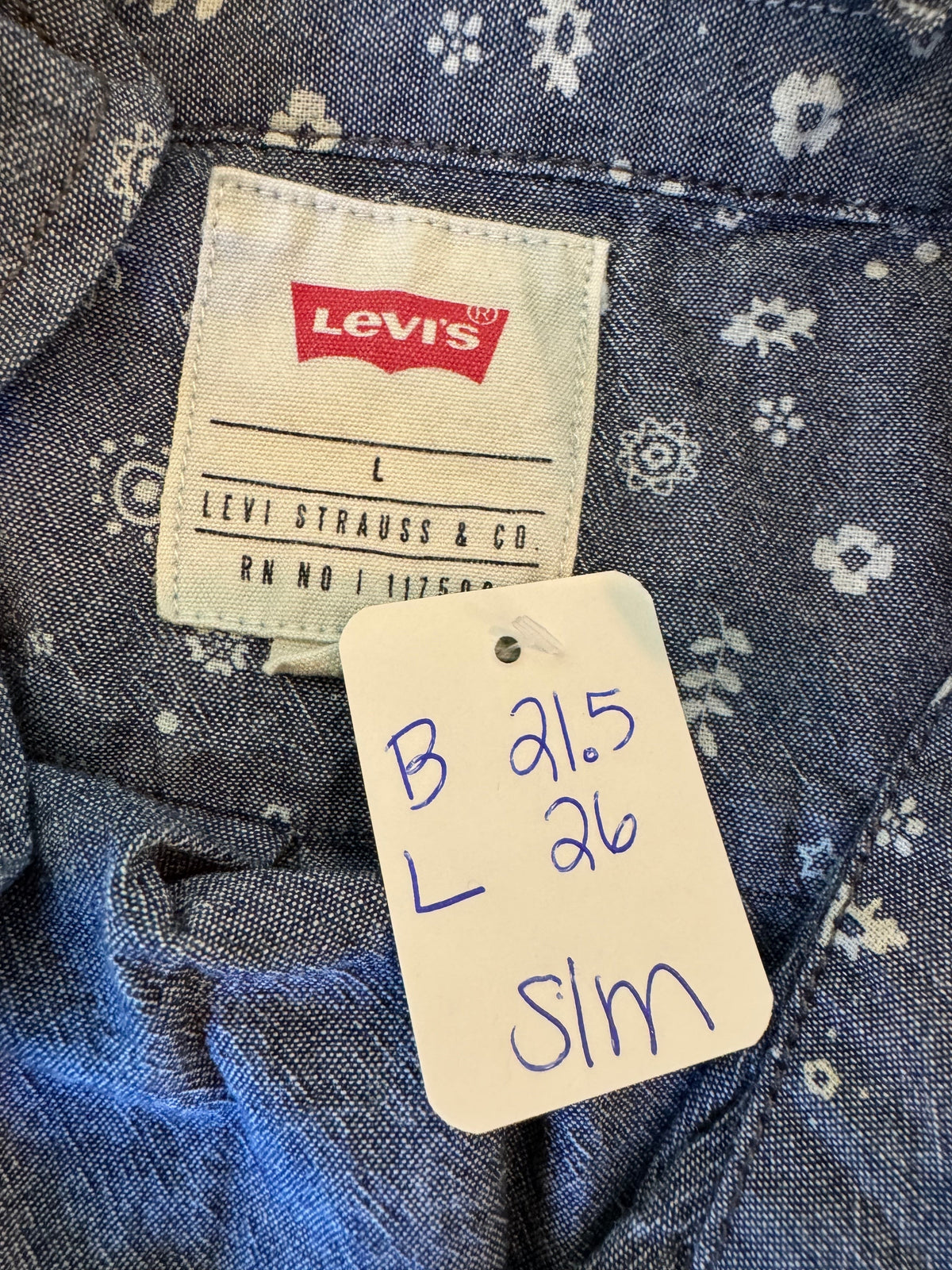 Blue and Yellow - Levis - Denim - Short Sleeve - Small/Medium