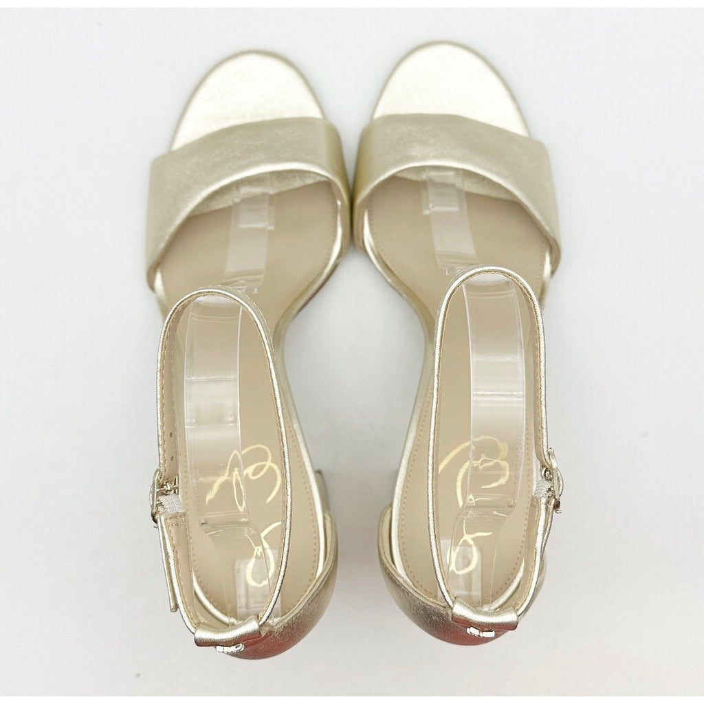 Sam Edelman Womens Robyn Heeled Sandals Size 11 M EU 42 Gold Patent Leather NWOB