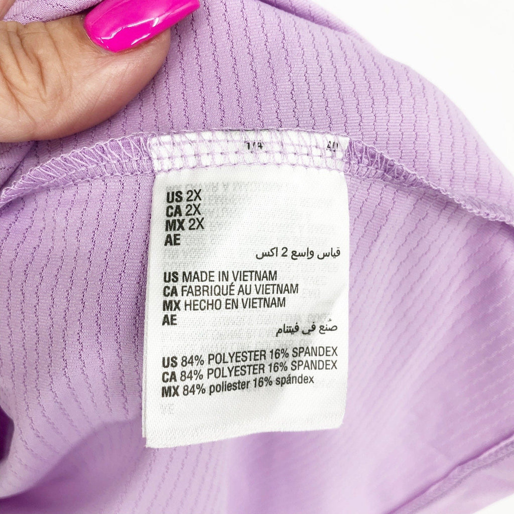 IDEOLOGY Womens Workout Tank Top 2X Crocus Petal Purple Racerback Scoop Neck NWT