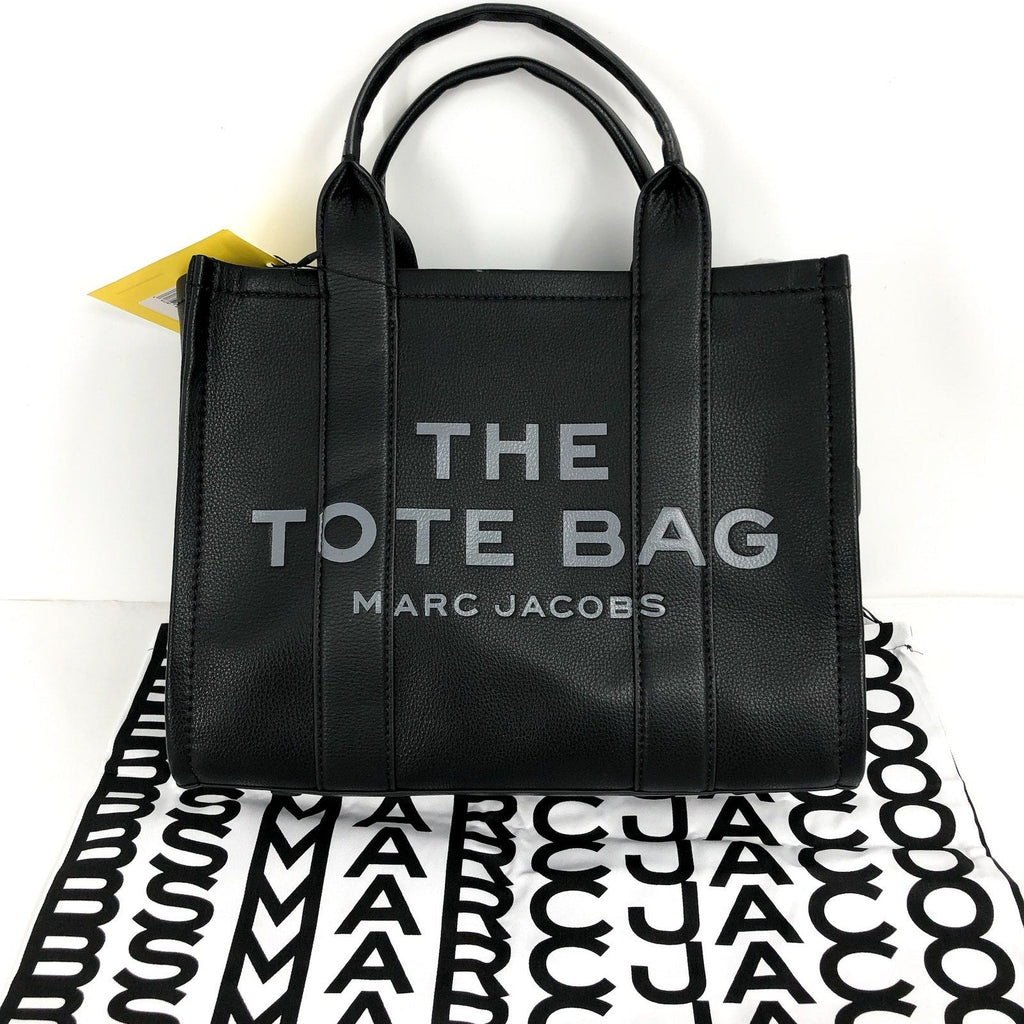 MARC JACOBS The Leather Medium "The Tote Bag" Black Zipper Top H004L01PF21 NWT