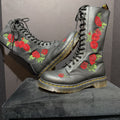 Doc Martens Embroidered Leather Roses BOOTS 7