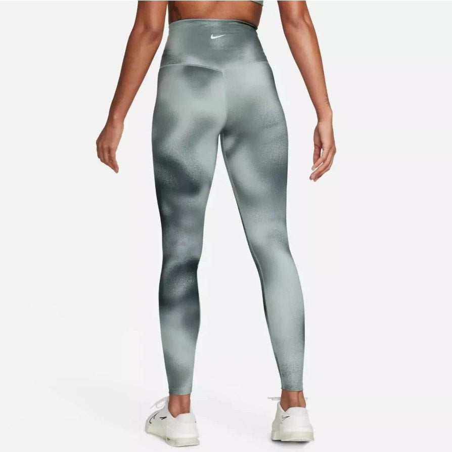 NIKE Women's One Dri Fit Leggings XS Black Print Full Length High Rise NWT
