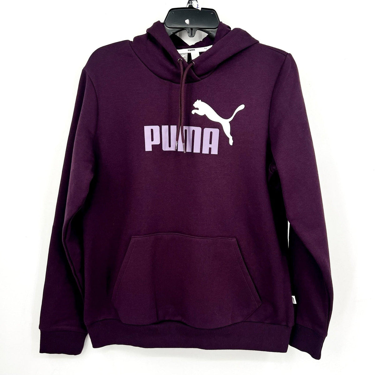 PUMA Womens Essentials Big Logo Hoodie Large Purple Sweatshirt Midnight Plum NWT