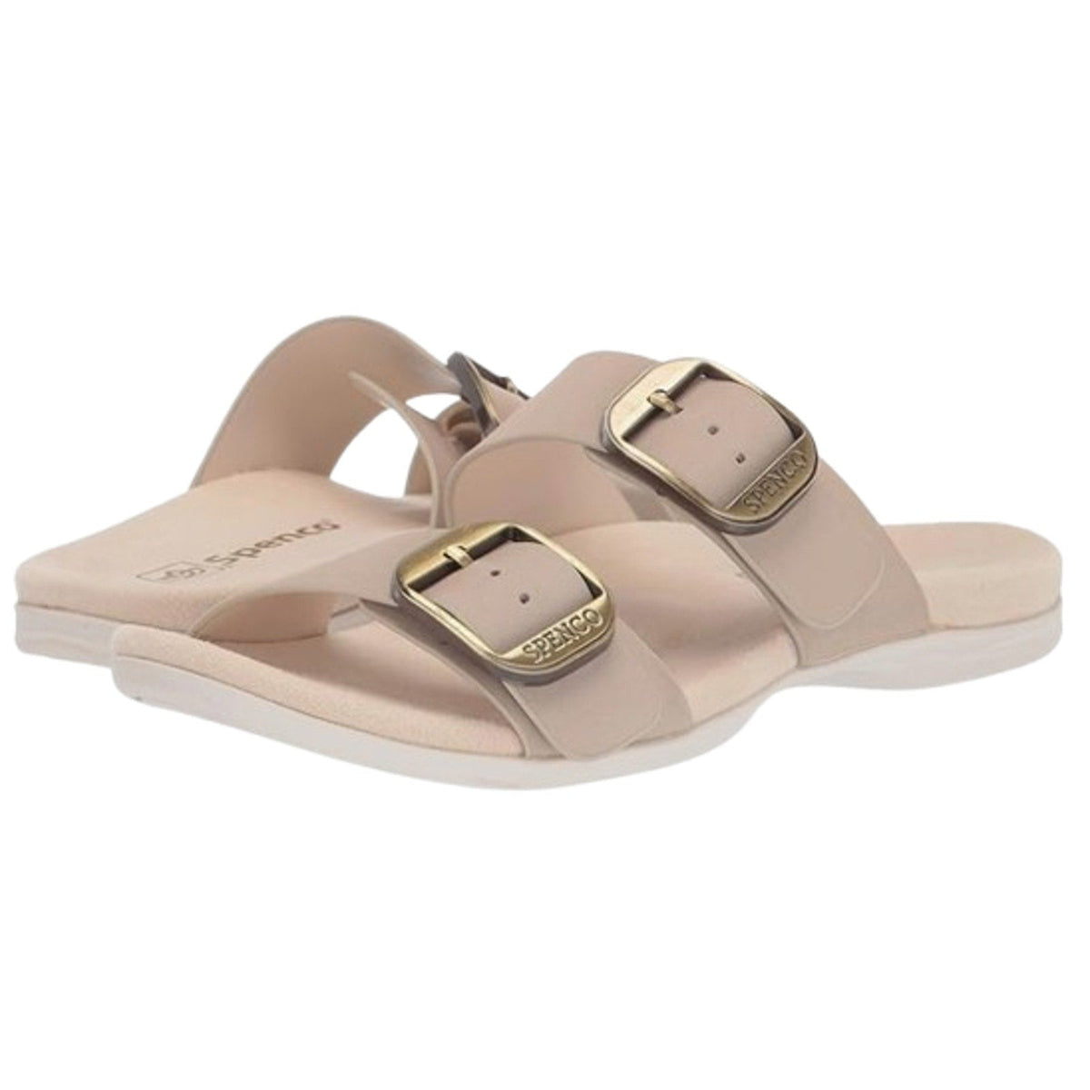 Spenco Womens Vista Slip On Sandals US 9 WIDE Grey Morn Leather APMA NIB