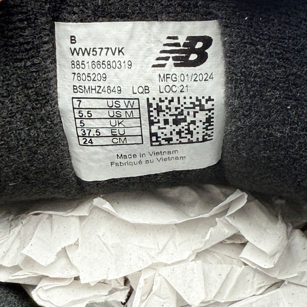 New Balance Womens 577 Walking Sneakers Size 7 EU 37.5 Black Hook-and-Loop NIB