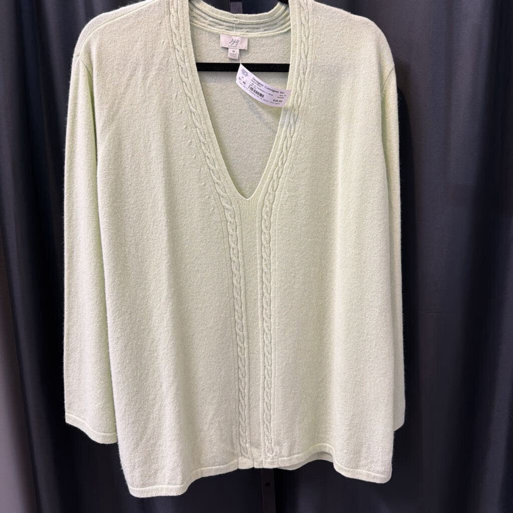 J Jill LS Cashmere V Neck SWEATERS M