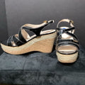 Prada Patent Strap Cork Wedge SHOES 39